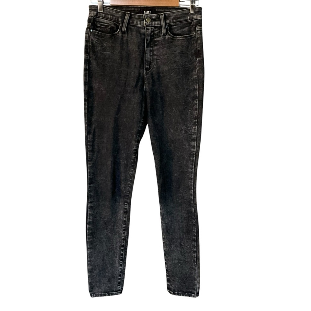 Paige Margot Ultra Skinny Jeans Women's Size 27 Black Wash High Rise Den… - Picture 3 of 11